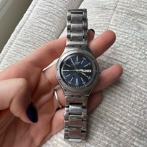 Swatch irony stainless steel mens watch